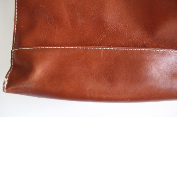 Patricia Nash Cognac Leather Shoulder Bag Preowned Neutral Cherry Cognac… - Picture 9 of 14